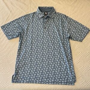 FJ Men's Blue Pattern Polo Shirt